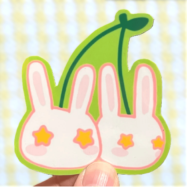 image of bunny cherry sticker