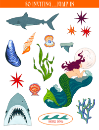 Image 4 of so inviting...jump in sticker sheet