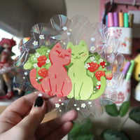 Image 1 of Strawberry Matcha suncatcher cling