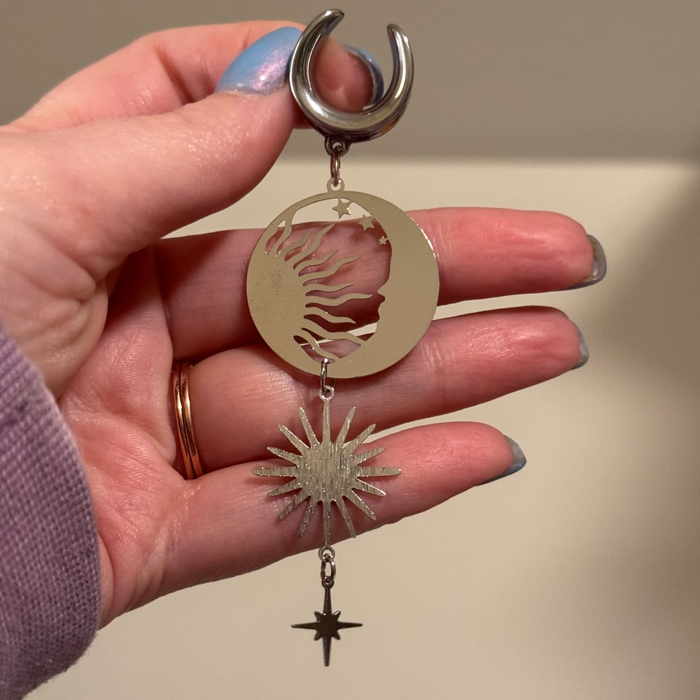 Image of Starry Sun Moon Dangles (sizes 4g-2")