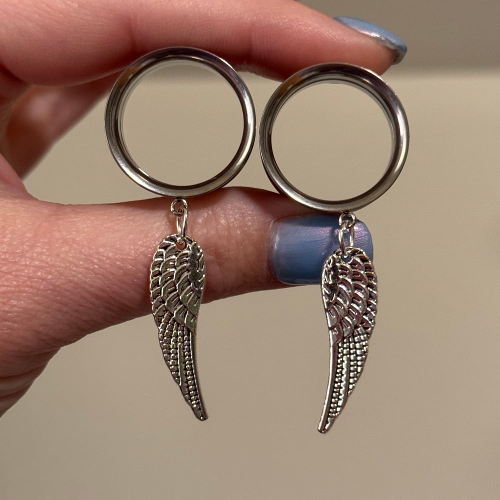 Image of Angel Wing Tunnel Dangles (sizes 2g-2")