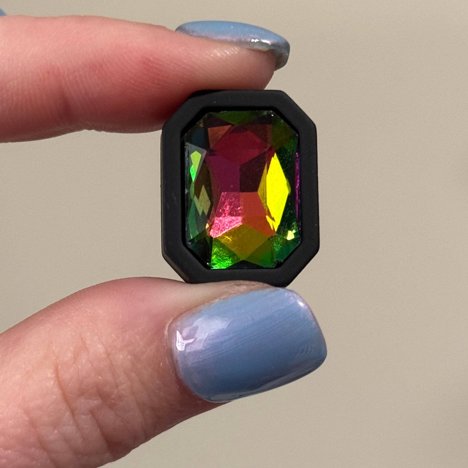 Image of Rectangle Rainbow Gem Plugs (sizes 0g-5/8)