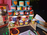 Handpainted enamel cups