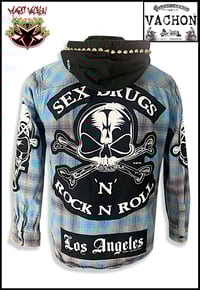 Image 1 of Marc Vachon Custom 2025 Flame Label Series Blue Hooded Size Med