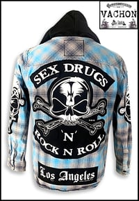 Image 2 of Marc Vachon Custom 2025 Flame Label Series Blue Hooded Size Med