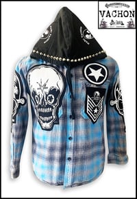 Image 3 of Marc Vachon Custom 2025 Flame Label Series Blue Hooded Size Med