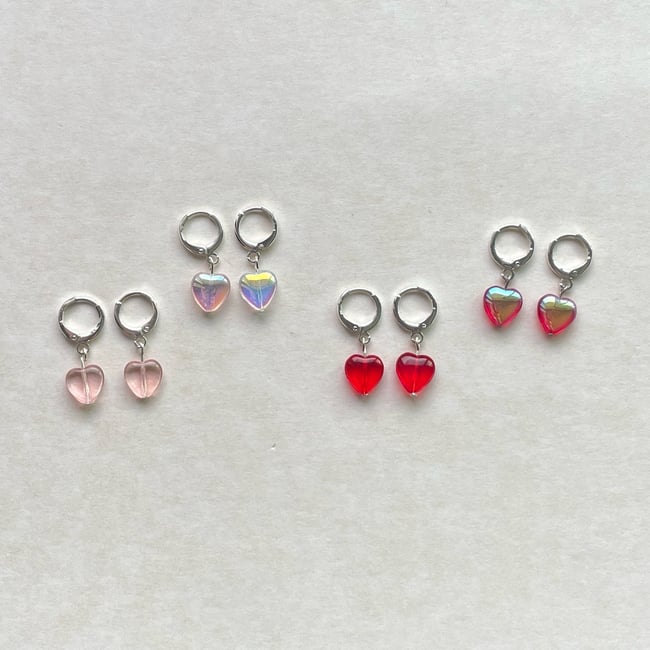 heart huggie hoop earrings