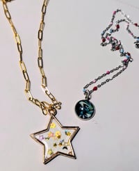 Image 4 of Shiny gold star handmade paperclip chain necklace pendant