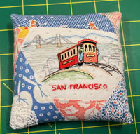 Image 1 of San Francisco Embroidered Pincushion