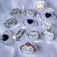 Image 2 of Kaomoji Cats Acrylic Pins