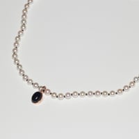 Image 1 of victorian pearl choker with onyx pendant