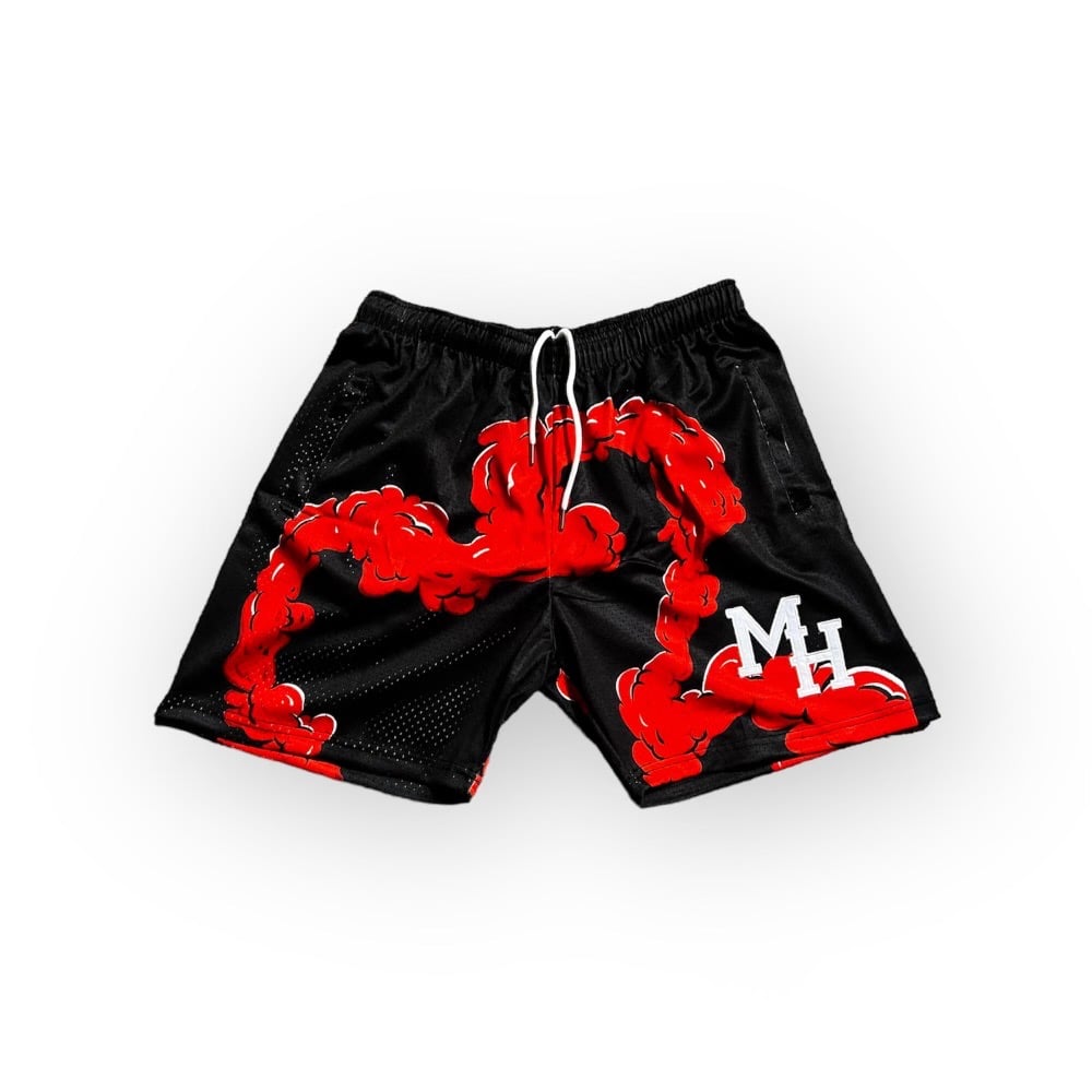 Image of Mens Red Smoke Shorts