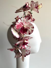 Image 2 of Deep pink and white orchid headpiece
