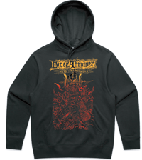 Image 1 of DICETHROWER x KILL TEAM CASCADIA HOODIE -  BLACK WITH YELLOW TO RED FADE PRINT