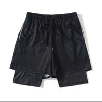 Black gym training shorts