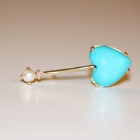 Image 1 of Large Sleeping Beauty Turquoise Bar Earring