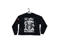 Image 2 of Black Samurai kanji art dept Saint Joseph's Hawks custom made screen print black/red sweatshirt