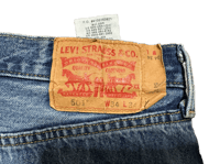 Image 5 of 505 levi's kanji art dept custom made screen print blue denim jeans