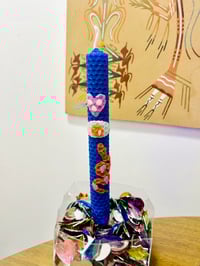 Image 1 of Blue Wisdom Snake Heart Candle