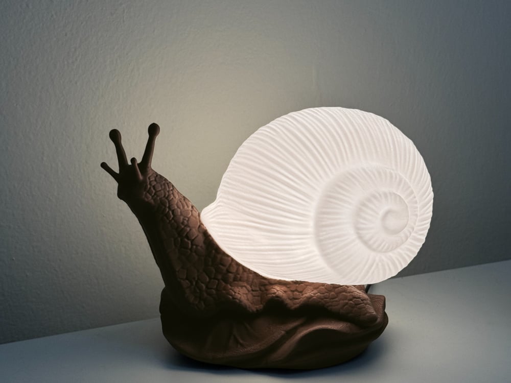 Image of Bright Snail Desk Lamp - Night Light, Vibrant Home Decor, Bedside Lamp, Nature, office decoration...