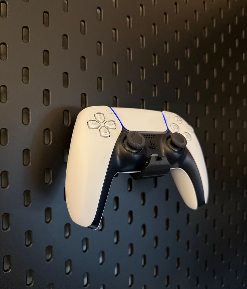 Image of PS5 Controller Holder for IKEA SKÅDIS Pegboard – Gaming Accessory Mount 3D Printed