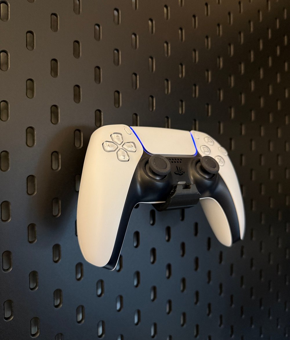 Image of PS5 Controller Holder for IKEA SKÅDIS Pegboard – Gaming Accessory Mount 3D Printed