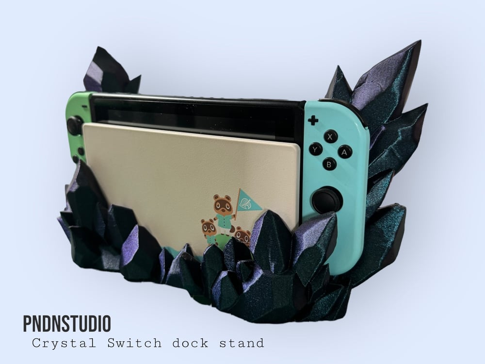Image of Nintendo Switch Crystal Dock (CLASSIC/OLED)- Elegant Docking Station, Cradle Display, Enhanced Ga...
