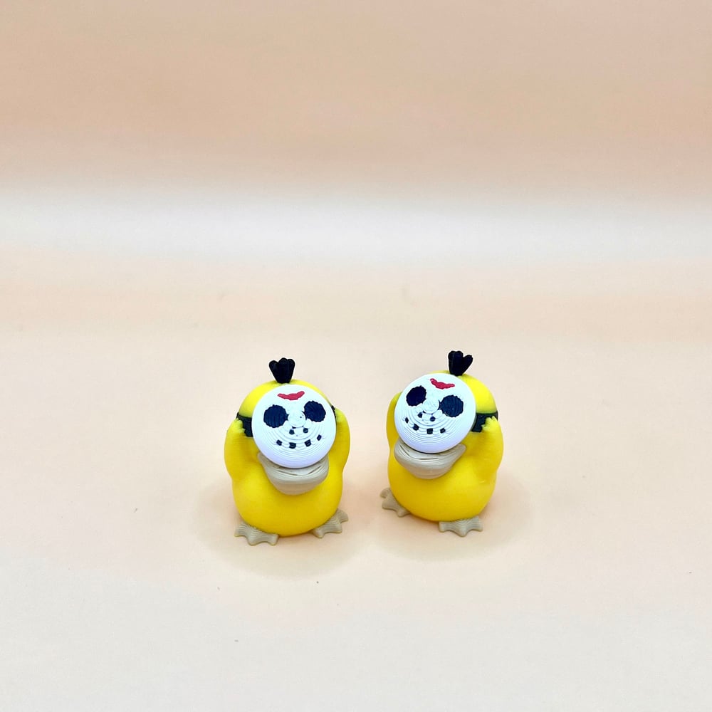 Image of Halloween Psyduck Chibi figurine Jason Mask Costume Figurine Type - Durable and Eco-Friendly trin...