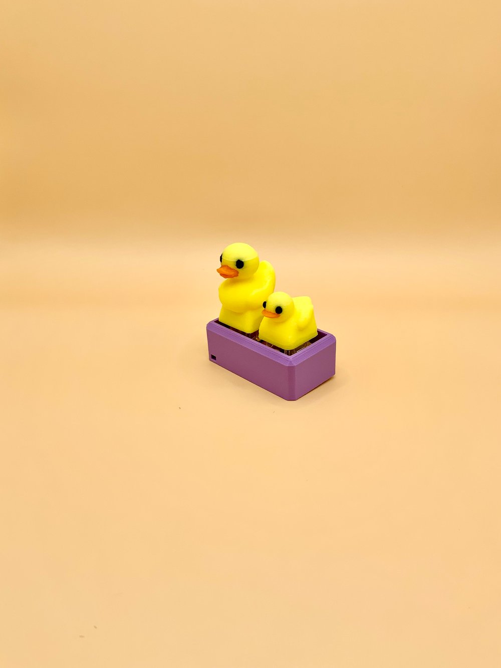 Image of Rubber Ducky Parent Mom and Baby Chick Fidget Two Clicky Switch tactile mechanical keycap | Butto...