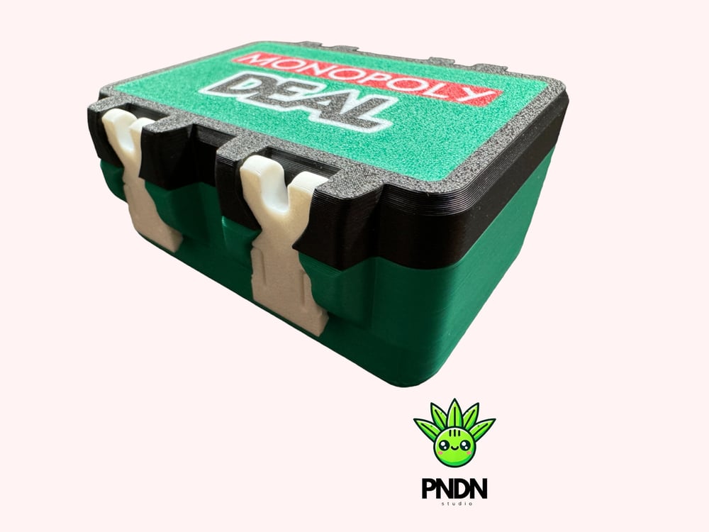 Image of Monopoly Deal Storage Case - Custom 3D Printed, Snap-Tight Lid, Eco-Friendly, Durable Game Box