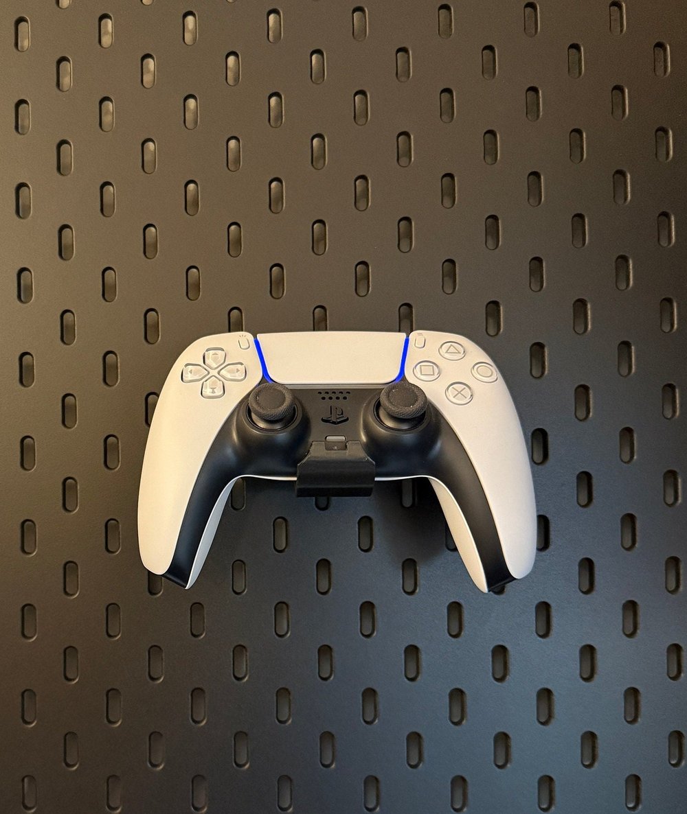 Image of PS5 Controller Holder for IKEA SKÅDIS Pegboard – Gaming Accessory Mount 3D Printed