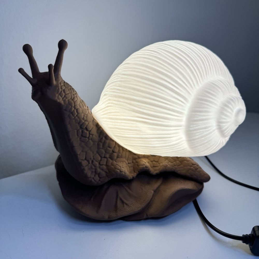 Image of Bright Snail Desk Lamp - Night Light, Vibrant Home Decor, Bedside Lamp, Nature, office decoration...