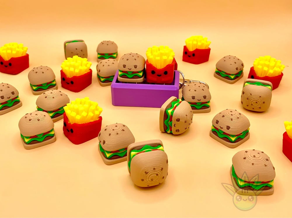Image of Burger and Fries  Fidget Combo Clicky Switch tactile mechanical keyboard keycap | Button Clicker ...