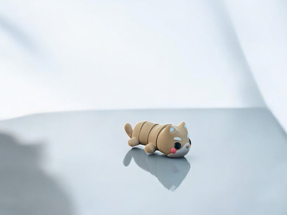 Image of Shiba Inu - Fidget/Articulate Flexi Toy Keychain Adorable 3D Printed - Cute, Durable, and Eco-Fri...