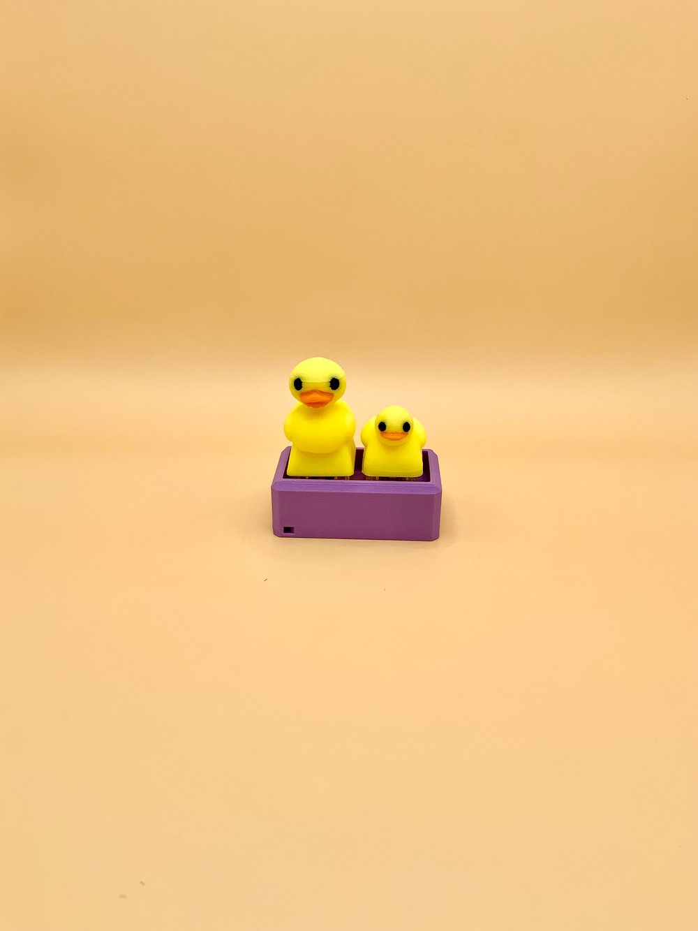 Image of Rubber Ducky Parent Mom and Baby Chick Fidget Two Clicky Switch tactile mechanical keycap | Butto...