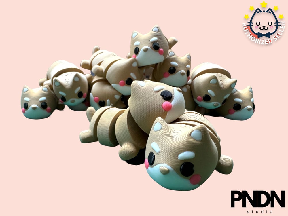 Image of Shiba Inu - Fidget/Articulate Flexi Toy Keychain Adorable 3D Printed - Cute, Durable, and Eco-Fri...