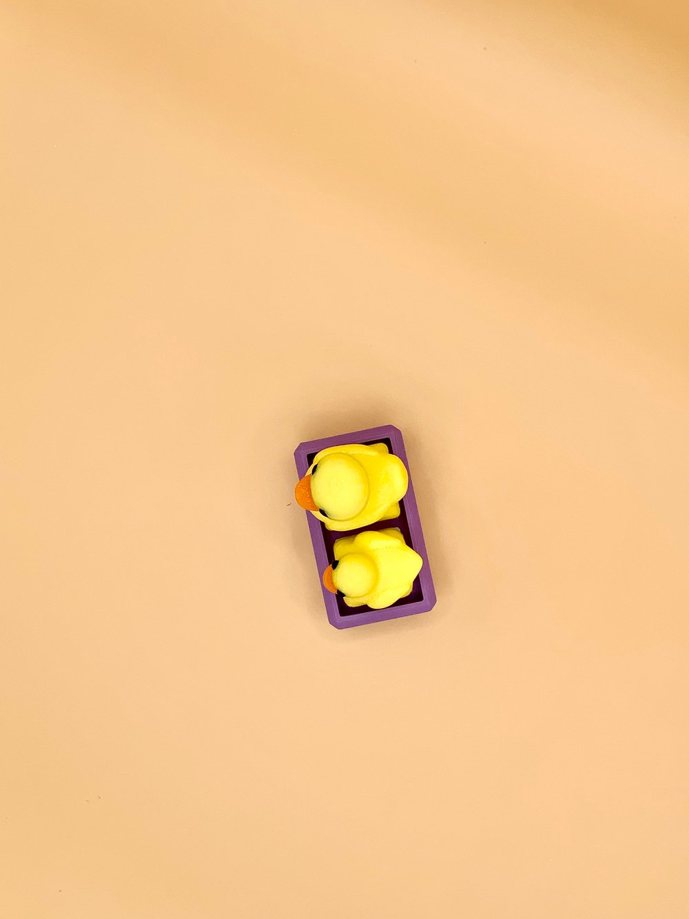 Image of Rubber Ducky Parent Mom and Baby Chick Fidget Two Clicky Switch tactile mechanical keycap | Butto...