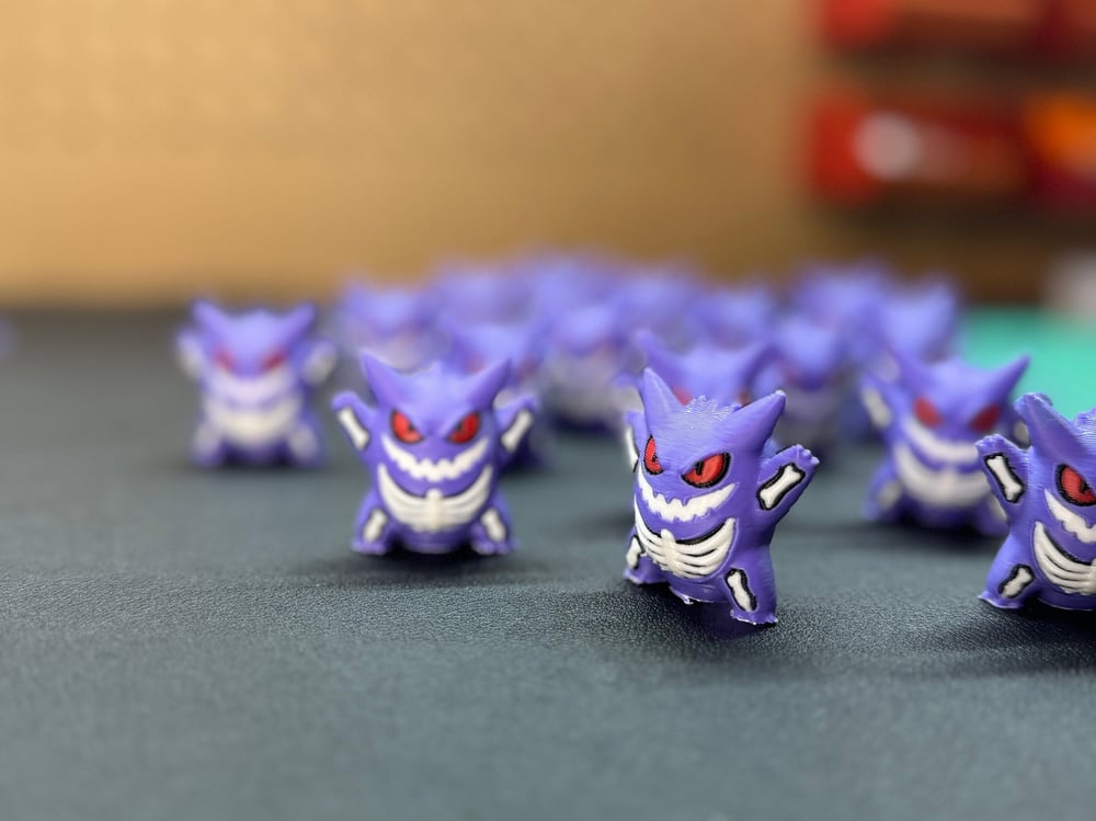 Image of Ghost Gengar Minifigure Chibi Figurine halloween Purple Cheshire ghost Charm Spooky, Poison (Smal...