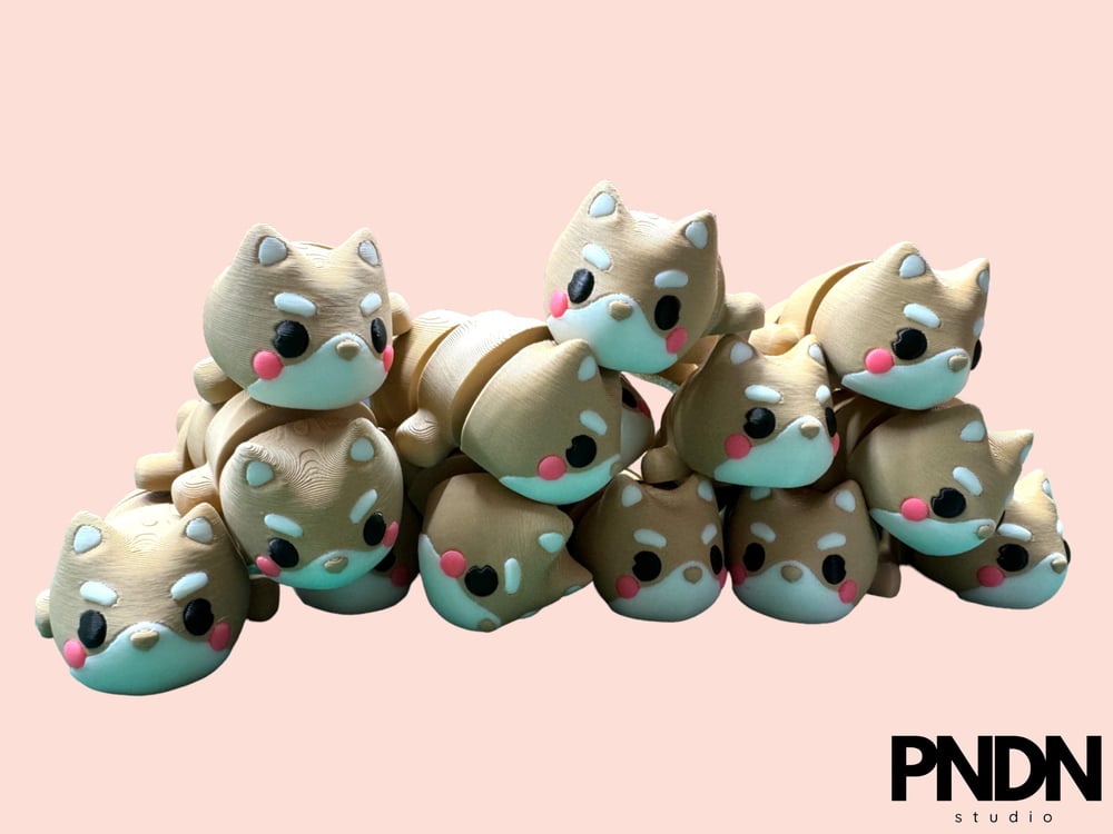Image of Shiba Inu - Fidget/Articulate Flexi Toy Keychain Adorable 3D Printed - Cute, Durable, and Eco-Fri...