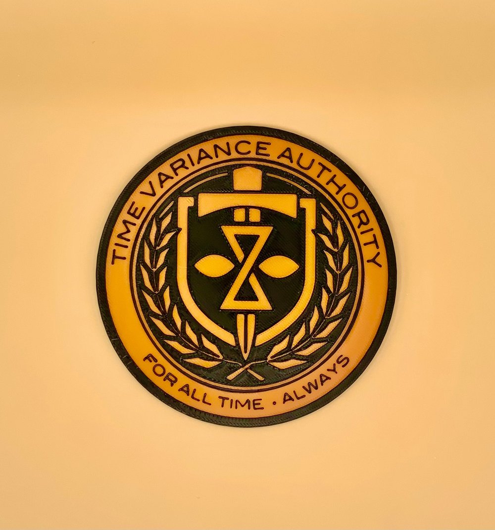 Image of TVA Emblem Coaster - 3D Printed Time Authority Emblem Drink Coaster - Eco Friendly - Gift