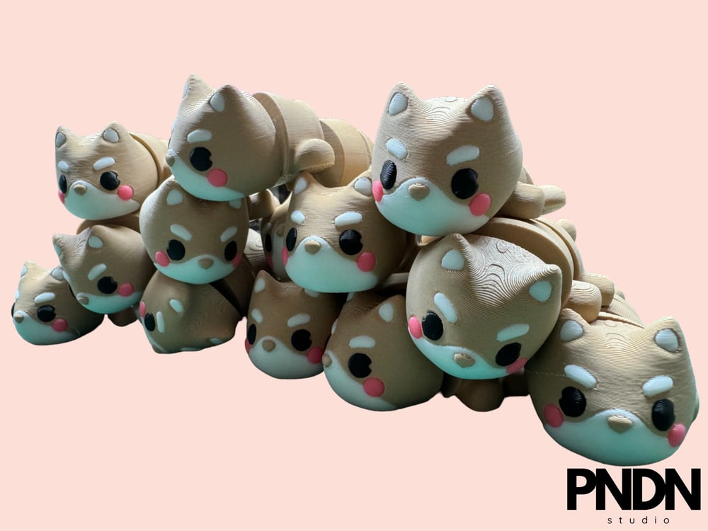 Image of Shiba Inu - Fidget/Articulate Flexi Toy Keychain Adorable 3D Printed - Cute, Durable, and Eco-Fri...