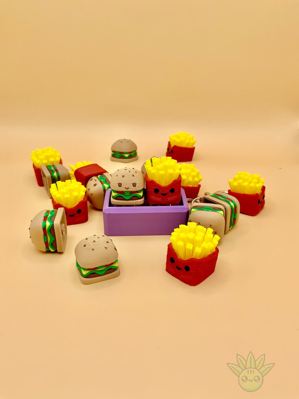 Image of Burger and Fries  Fidget Combo Clicky Switch tactile mechanical keyboard keycap | Button Clicker ...