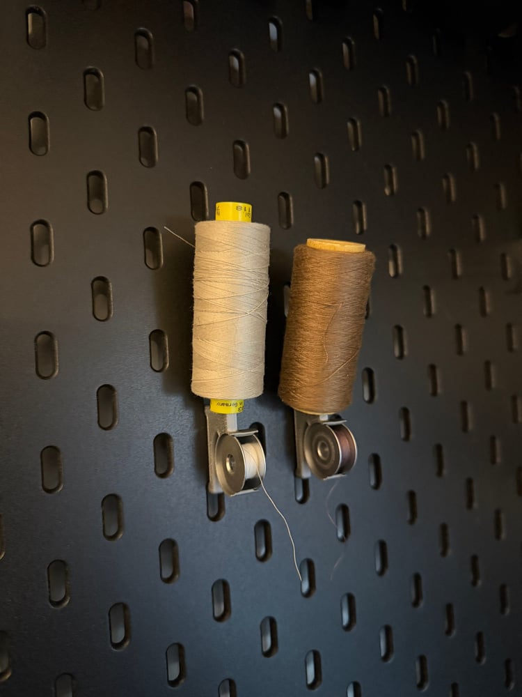 Image of Thread Spool and Bobbin Holder for IKEA SKÅDIS Pegboard – Organized Sewing Storage Solution