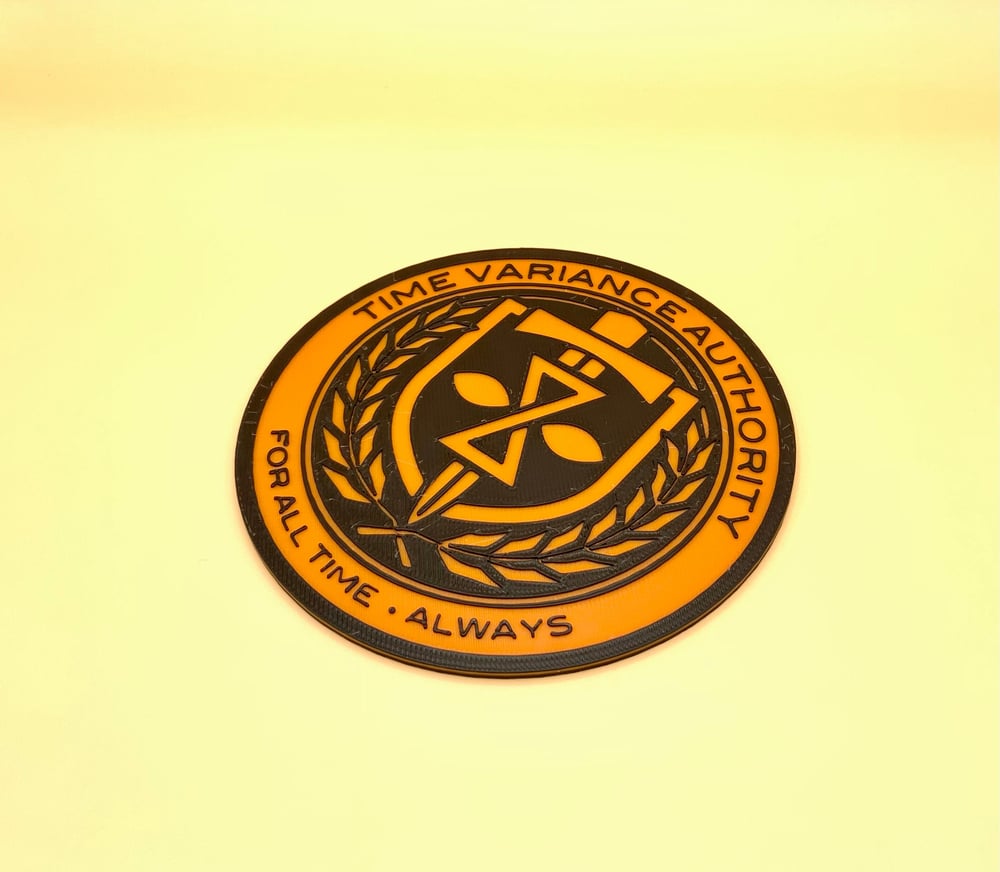 Image of TVA Emblem Coaster - 3D Printed Time Authority Emblem Drink Coaster - Eco Friendly - Gift