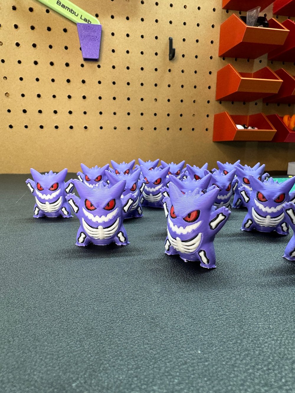 Image of Ghost Gengar Minifigure Chibi Figurine halloween Purple Cheshire ghost Charm Spooky, Poison (Smal...
