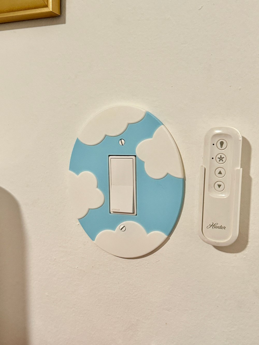 Image of Light Switch Cover - Floating Clouds in the Sky Switch Plate Rocker Style - Home interior nursery...