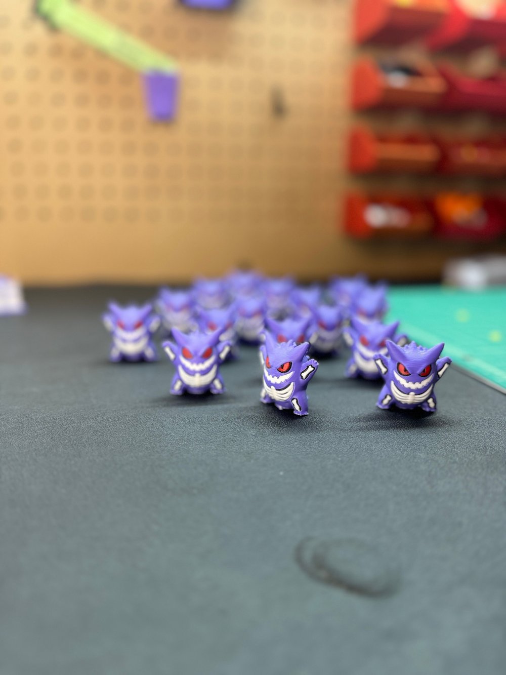 Image of Ghost Gengar Minifigure Chibi Figurine halloween Purple Cheshire ghost Charm Spooky, Poison (Smal...