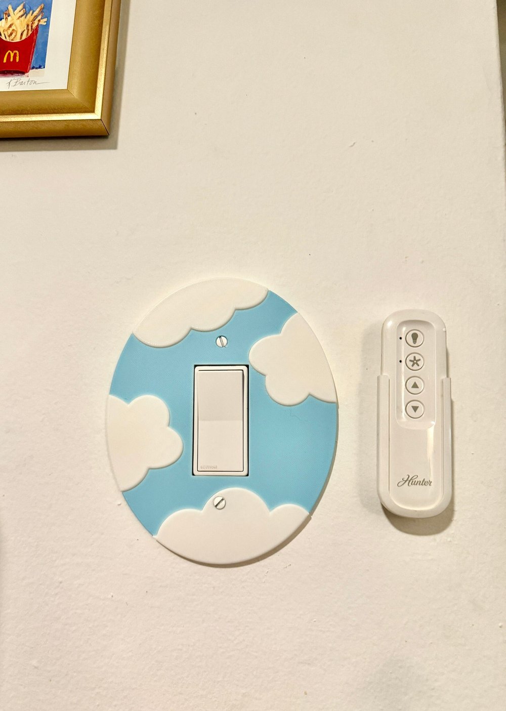 Image of Light Switch Cover - Floating Clouds in the Sky Switch Plate Rocker Style - Home interior nursery...