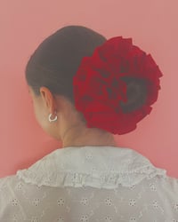 Image 1 of Red Rose Ruffle Scrunchie