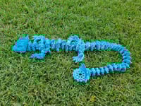 Image 1 of XL Blue/Silver Steampunk Dragon